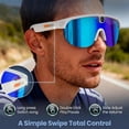 thumbnail image 6 of Wiher AI Smart Camera Glasses, Outdoor Sports Glasses with 4K 8MP 1200P HD Anti-Shake Camera Sunglasses for Men and Women, for Outdoor Sports Cycling Hiking Skiing(Blue), 6 of 8