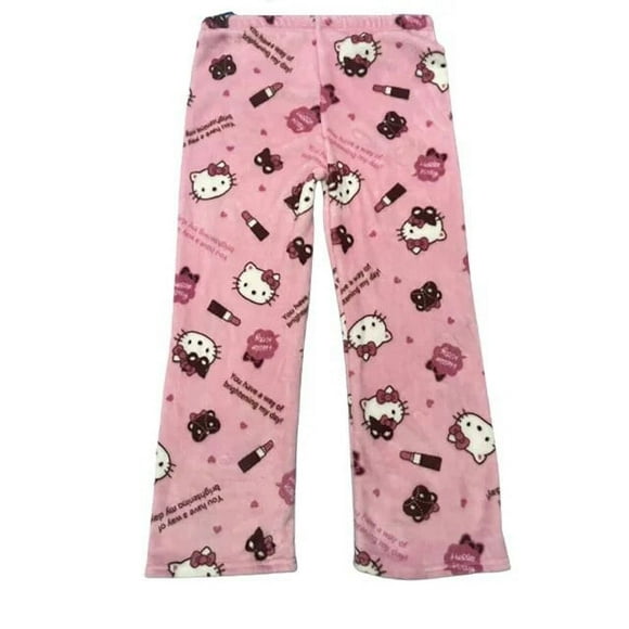 2024 Nouveau Sanrio Hello Pyjama Kitty Halloween Flanelle Mode Pantalon Femmes Kawaii Anime Dessin Animé Automne Hiver Décontracté Home Pantalons