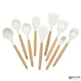 thumbnail image 4 of Elyon Tableware 9 Piece White Colored Silicone Kitchen Utensils Set with Wooden Handles, 4 of 4