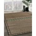 thumbnail image 3 of Ahgly Company Machine Washable Indoor Round Abstract Dark Almond Brown Area Rugs, 7' Round, 3 of 7