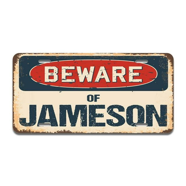 SignMission A-LP-04-701 Attention de Jameson Plaque d'Immatriculation en Aluminium