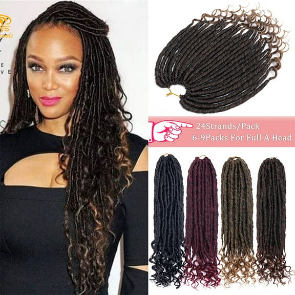 SEGO Curly Faux Locs Crochet Hair Goddess Locs Crochet Hair Extensions Hippie Locs Synthetic Braids Boho Style