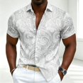 thumbnail image 2 of xfsWaSs Men's Hawaiian Shirt Short Sleeve Mens Shirts Tropical Print Button Down Shirts Summer Beach Shirt Casual Vacation Tops Versatile Blouse, 2 of 4