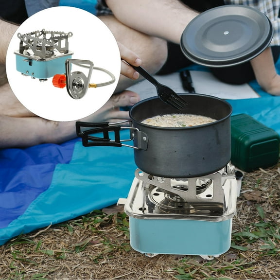CATIEBYE Portable Gas Stove Titanium Camping Supplies Green Iron for Outdoor Use
