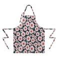 thumbnail image 2 of Black Daisy Flower Retro Pattern Apron-Garden Aprons for Women with Pockets-Cotton Linen Waterproof Kitchen Cooking Gardening Aprons Adjustable for Kitchen,Cooking,BBQ and Salon 33x27 Inch, 2 of 7