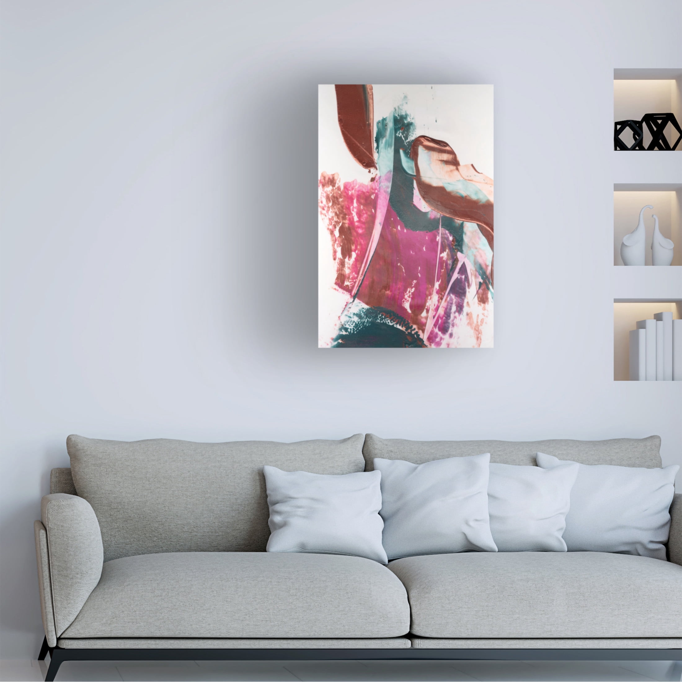 Canvas Wall Art - Ethan Harper 'Magenta and Patina VI' Wall Art for Living Room, Bedroom, or Office Décor by Trademark Fine Art - 30 x 47 Inches