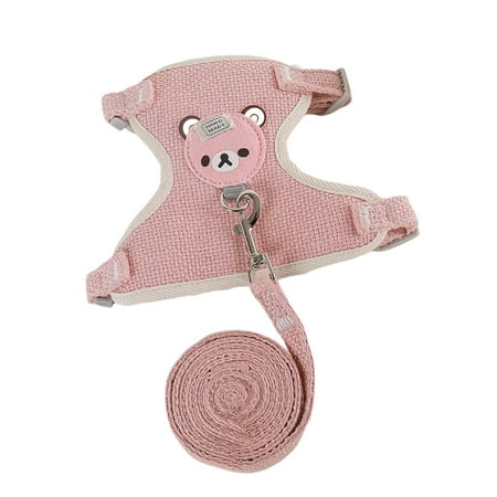 Adjustable Pet Harness and Leash Set for Small Dogs Cats Rabbits Escape Proof Outdoor Walking Chest Strap Traction Control