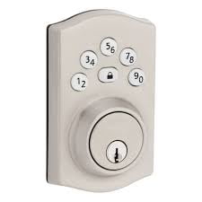 Weiser Elements Traditional Keypad Satin Nickel Keyless Entry Door Lock/Exterior Door Deadbolt