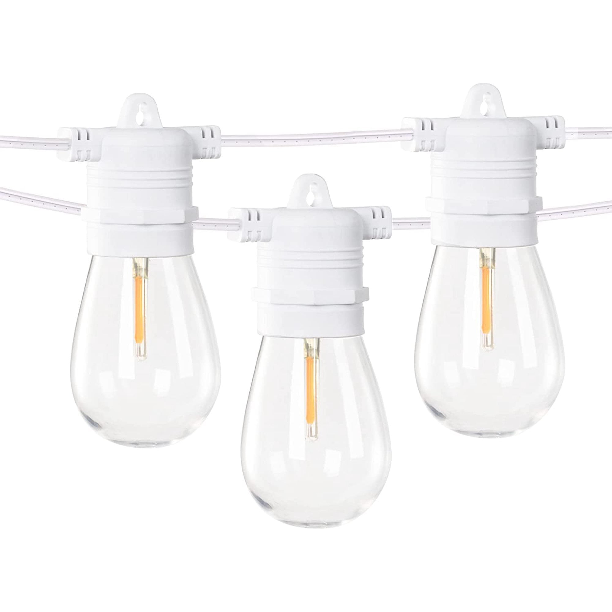 SUNTHIN 2 Pack 48ft White Outdoor String Lights , 16 Shatterproof LED