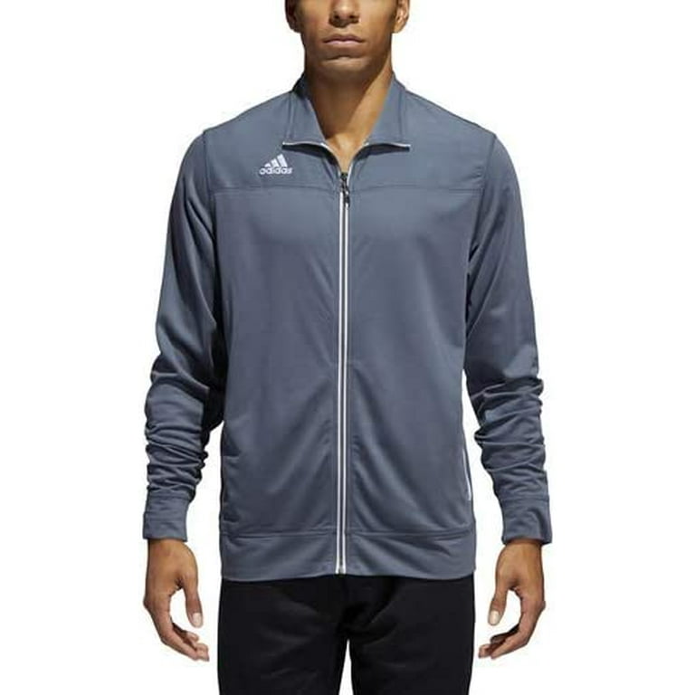6711 Adidas Men's Utility Jacket Full Zip Sport Climalite Onix White Grey L -