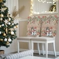 thumbnail image 3 of Winter Snowman Chair Covers Set of 4 Christmas Gift Leaves Flower Snow Ball Brown Wood Grain Chair Back Covers Stretch Removable Washable Slipcovers Protector for Dining Room Kitchen Party Decor, 3 of 5