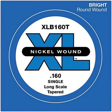 D'Addario XLB160T Nickel Wound Bass Guitar Single String, Long .160, Tapered