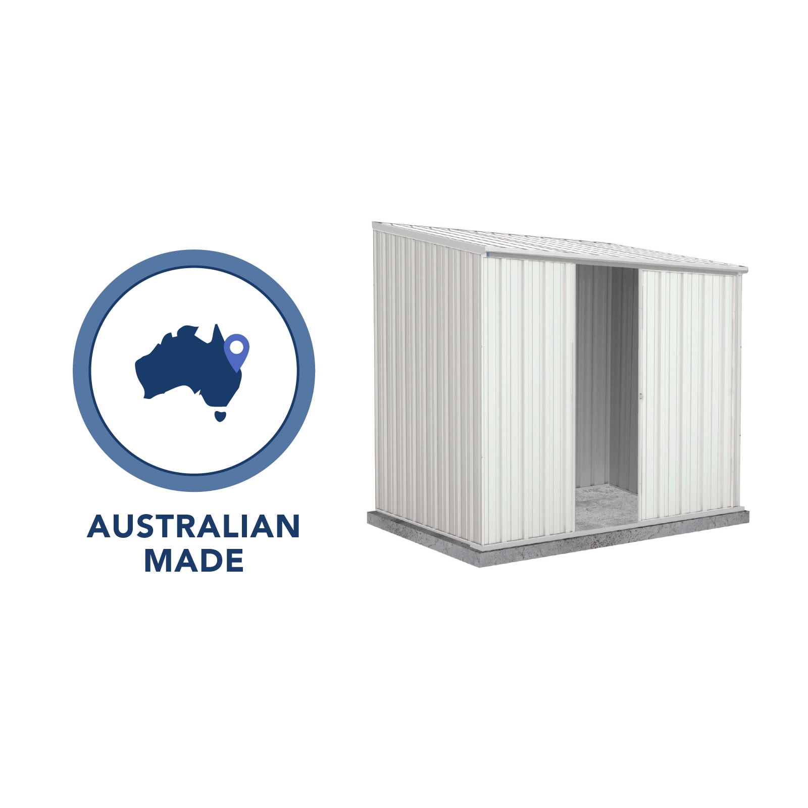 Absco EZI Slider 7' x 5' Metal Storage Shed - Surfmist