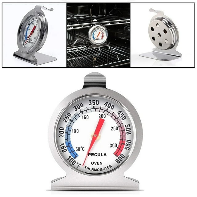 ALLTIMES Oven Thermometer 50-300°C / 100ºF - 600ºF , Silver Stainless Steel Instant Read Dial for Kitchen Cooking BBQ Baking, 1 Pack