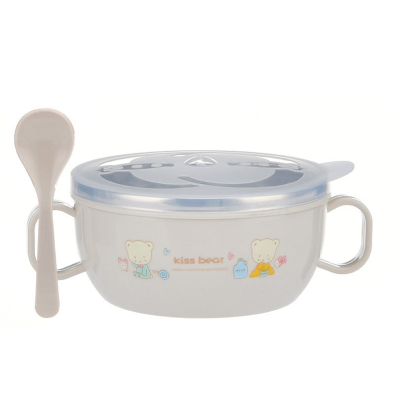 Baby Feeding Baby Bowl Stainless Steel Insulation Bowl Spoon Set