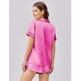 thumbnail image 3 of Ekouaer Womens Pajama Set Print Short Sleeve Sleepwear Button Down Pjs Shorts Set Loungewear, 3 of 6
