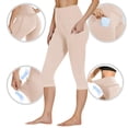 thumbnail image 2 of Annhoo Summer Womens Yoga Leggings Fashion Casual High Waisted Solid Color Athletic Capri Pants with Pockets, 2 of 9