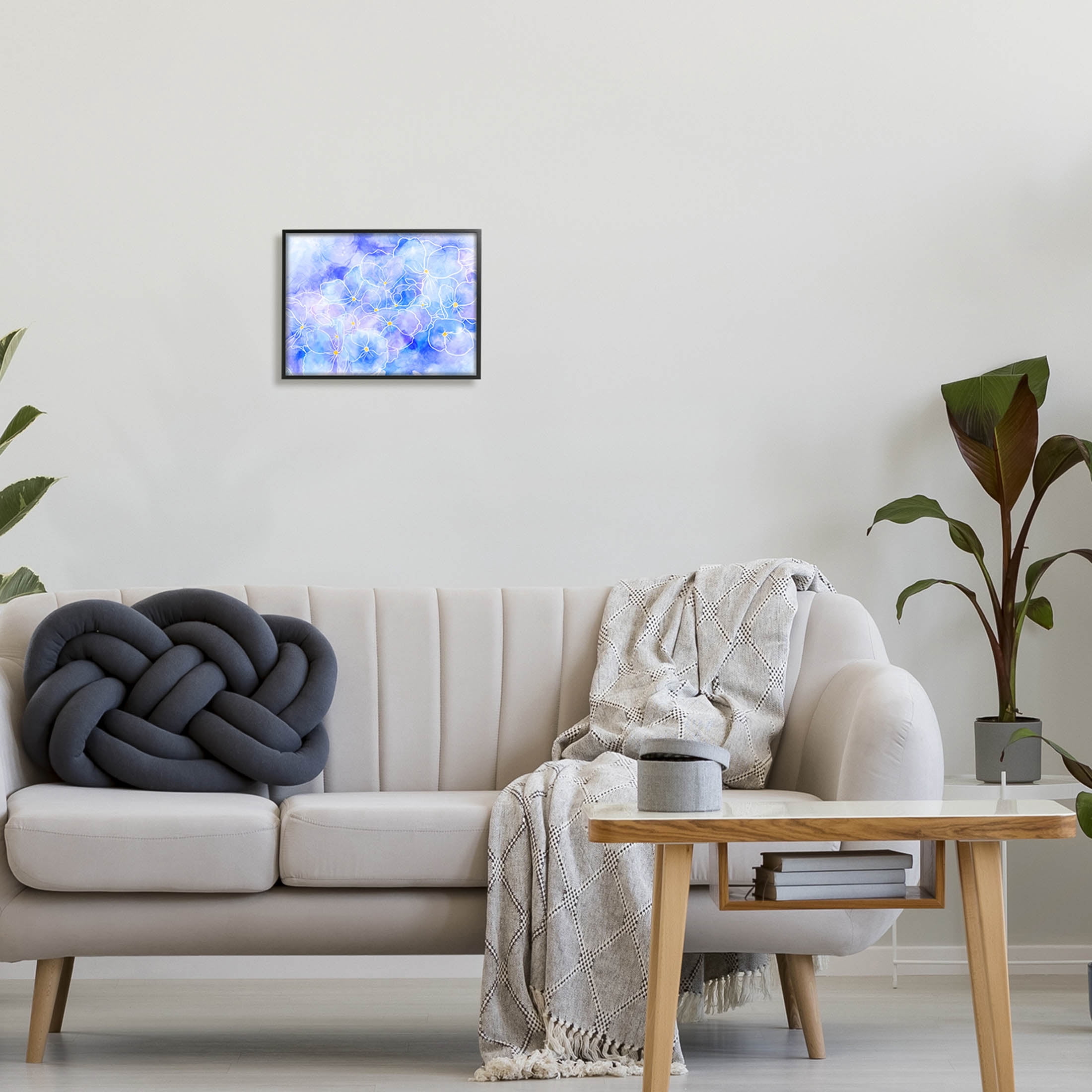 Contemporary Floral Shapes Botanical & Floral Graphic Art Black Framed Art Print Wall Art