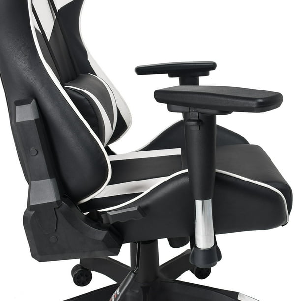 Ergonomic High Back Racing Chair, Adjustable Massage Gaming Chair w/ Footrest and Adjustable Armrests, Executive Swivel Desk Office Chair with Massage