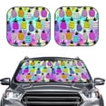thumbnail image 2 of Balery Graffiti Pineapples Parasol para parabrisas de coche de 2 piezas | Parasol plegable para parabrisas delantero de coche para la mayoría de sedanes-Small, 2 of 6