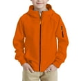 thumbnail image 3 of Mercatoo Boys Zip Up Hoodie Ribbed Cuffs Casual Athletic Outdoor Hooded Sweatshirt Youth Long Sleeve Soft Jacket with Pockets, 3 of 4