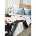thumbnail image 4 of Black White Cow Full Size Flat Sheet, Wrinkleproof & Fadeproof Cooling Flat Bed Sheet Only, Spring Farmhouse Animals Printed Red Floral Breathable Soft Bedding Top Sheets 81 x 96 Inches, 4 of 8