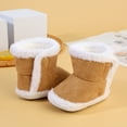 thumbnail image 2 of Ketyyh-chn99 Baby Cozy Fleece Booties Kids Shoes Newborn Infant Baby Boys Girls Fleece Booties Soft Shoes Non Skid Winter Warm Slippers Khaki,5, 2 of 5