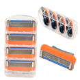 thumbnail image 3 of Cuchilla de afeitar manual naranja Cuchilla de afeitar de cinco capas Cuchilla de afeitar de 4 piezas, 3 of 5