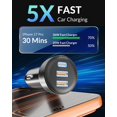 thumbnail image 3 of Cargador para auto YEAHFUN de 70 W con 3 puertos USB-C de carga rápida, 3 of 7