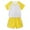 Yellow, variant on CYRBOKO Girls Outfit Sets, Short Sleeve 2 Pieces Summer T-shirts and Shorts Set Purple Size 8T
