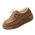 thumbnail image 3 of Domuza Women's Breathable Linen Canvas Platform Shoes Lace Up Non-Slip Wedge Sole Casual Walking Shoes for Daily Outdoor Wear 6.5（EU-37） 37, 3 of 6