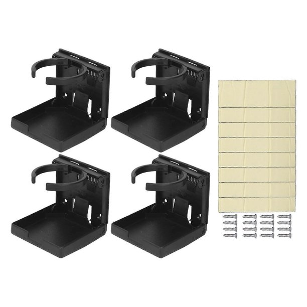 4 Pack Foldable Adjustable Cup Holders for RV Car Boat Vertical or Wall Mount Black