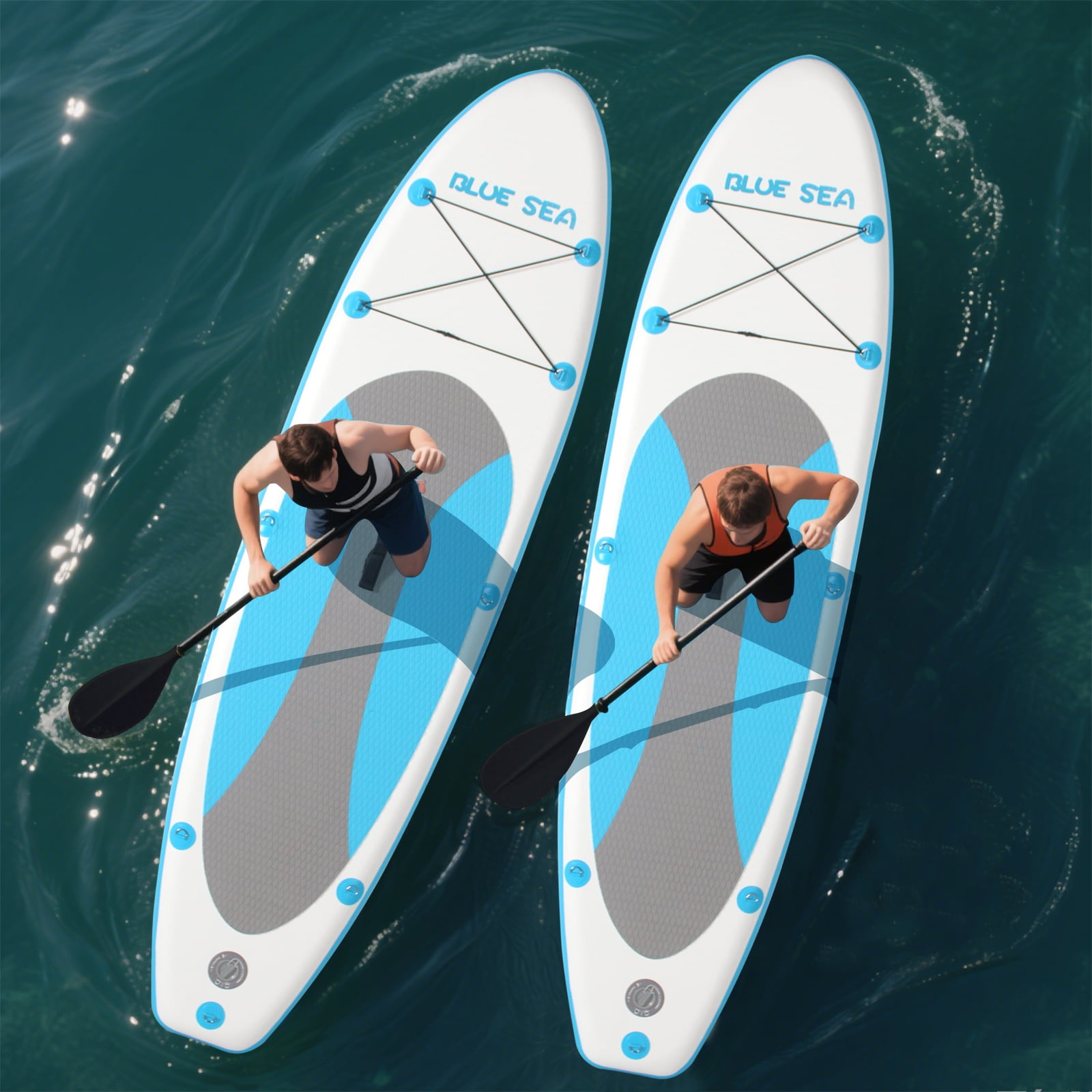 Inflatable Stand up Paddle Board for Youth and Adults, 9'9'' Premium PVC Non-Slip Deck Paddleboard Yoga Fishing Touring
