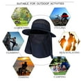 thumbnail image 5 of Fishing Hat Sun Cap UPF 50+ Outdoor Hiking Hat with Removable Mesh Face Neck Flap Cover Windproof Strap, 5 of 7