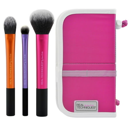 Travel Essentials Makeup Brush Set with 2-in-1 Case +