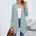 thumbnail image 2 of Gyexs Womens Open Front Knit Cardigan Long Batwing Sleeve Oversized Sweater Chunky Boho Pockets Coat (Green, Size M), 2 of 8