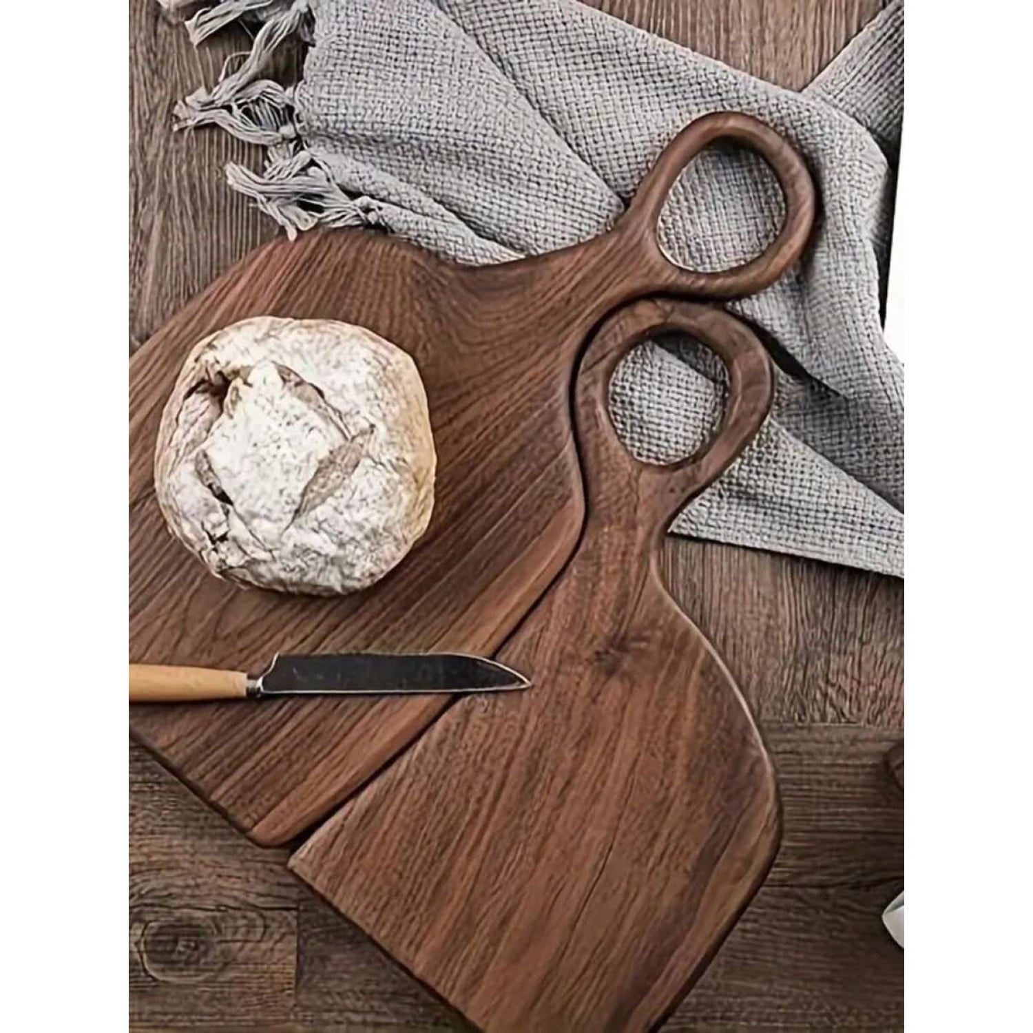Set Of 2 Walnut Cutting Boards (15inch*7.1inch/11.8inch*5.9inch)- High Quality Handmade Kitchen Cutting Boards For Food Preparation, High-Quality Wood Material Accessories For Couples And Home Chefs