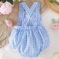 thumbnail image 6 of Piomll Girl's Bodysuits Easter Bunny Embroidered Pocket Straps Adjustable Shoulder Rompers, 6 of 9