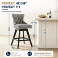 thumbnail image 6 of Swivel Counter Height Bar Stools Set of 2, LEGAHOME Farmhouse Velvet Bar Stools with Back for 34–38" Kitchen Island, Armless Wooden Bar Chairs for Home Bar, Gray (Set of 2), 6 of 9