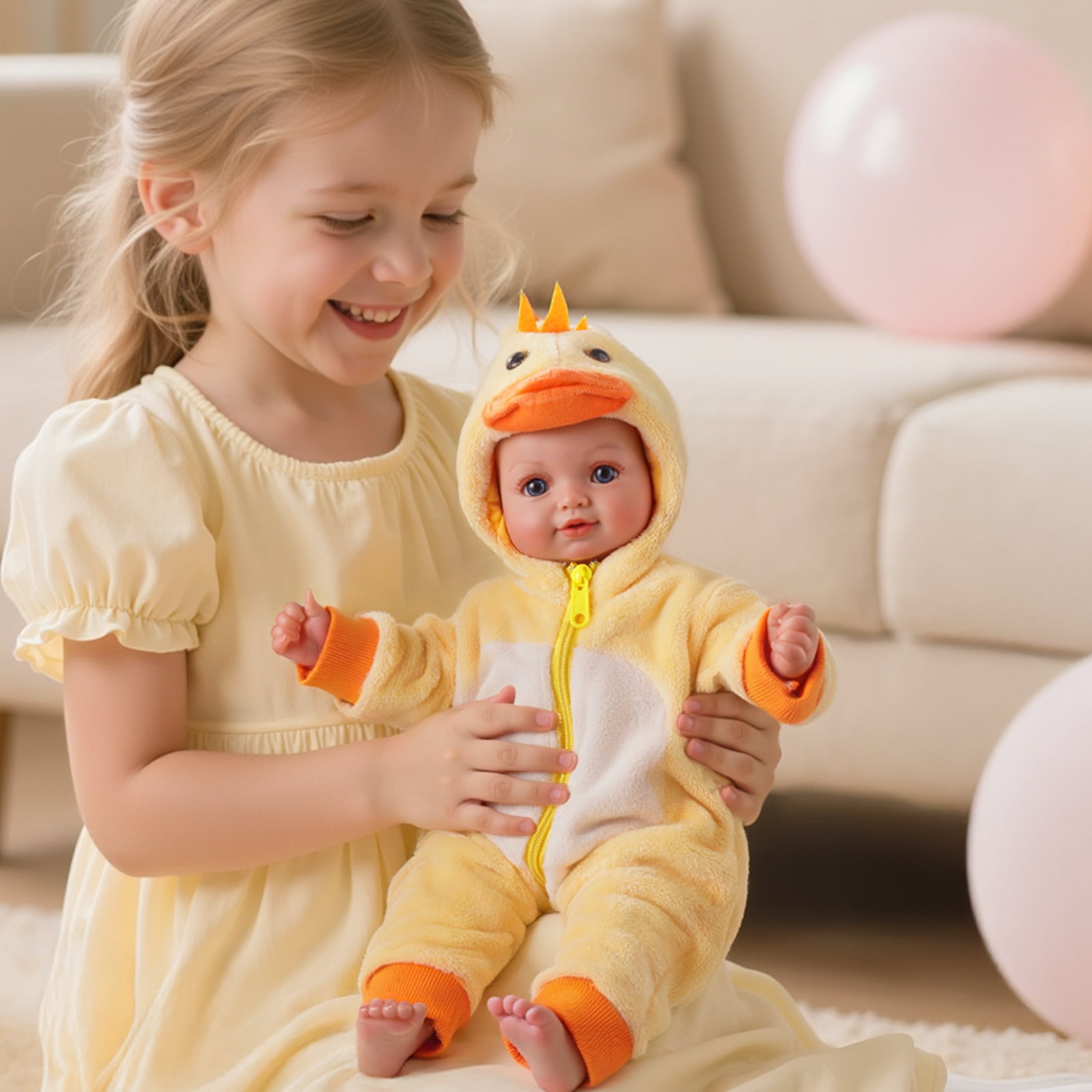 Babeside 17-Inch Baby Doll with Soft Cloth Body, Includes Outfit, Bottle & Magnetic Pacifier – Great Gift for Kids
