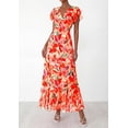 thumbnail image 5 of PRETTYGARDEN Womens Summer Floral Maxi Dresses Spring Short Sleeve Ruffle V Neck Flowy Boho Long Beach Vacation Sundress, 5 of 8