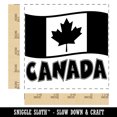thumbnail image 2 of Canada with Waving Flag Cute Square Rubber Stamp Stamping Scrapbooking Crafting - Small 1.25in, 2 of 7