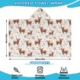 thumbnail image 2 of White Highland Cow Flower Butterfly Pattern Hooded Bath Towel，60"x35" for Ages 3 To 12 Kids, Quick Dry Lightweight Soft Microfiber Hood Beach Towel Cover Up for Kids, 2 of 7