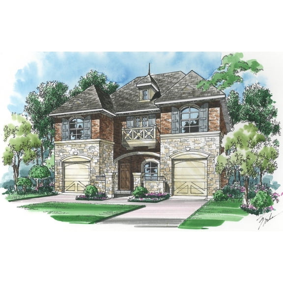 015-1160: Luxury Narrow lot 3 Bed, 4 Bath Luxury Home Plan, 3397 Sq Ft: Full Blueprints with License to Build by Home Plan Marketplace - Lesuto