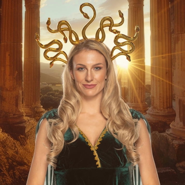 UNDERWRAPS Gold Medusa Snake Headpiece - Halloween Headband  display picture 1