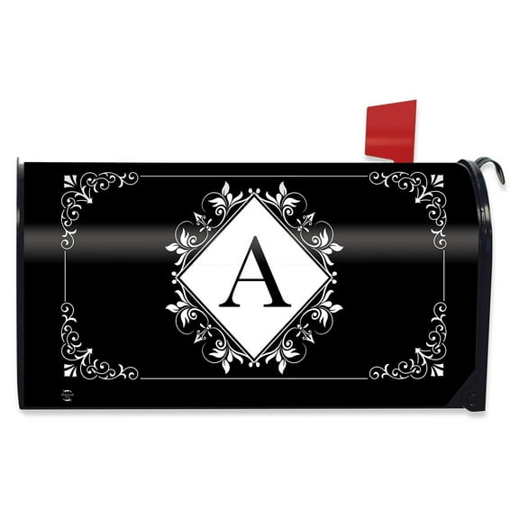 Briarwood Lane Black and White Monogram A Mailbox Cover