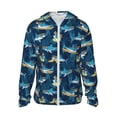 thumbnail image 1 of Disketp Sweat à Capuche Cartoon Surfeur Requins pour Hommes Protection Solaire Performance Manches Longues Pêche Extérieur Léger-Moyen, 1 of 7