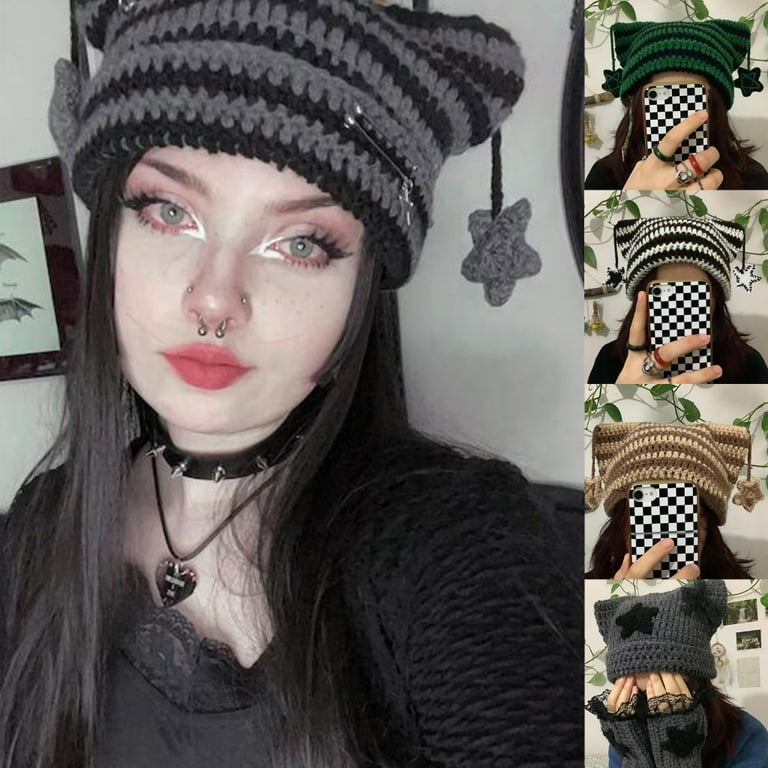 帽子 LOOP YARN SHAGGY CAT EAR KNIT CAP LOOP YARN SHAGGY CAT EAR KNIT CAP GRAY メンズ