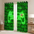 thumbnail image 2 of Homewish Neon Green Black Out Curtains,Game Console Curtains Pack of 2 (42x63 Each),Gamer Gaming Bedroom Curtains For Boys,Breathable Bedroom Decorative, 2 of 6