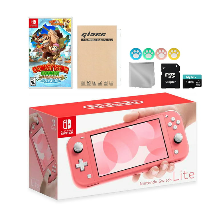 Politik Athletic Simuler Nintendo Switch Lite Coral with Donkey Kong Country, Mytrix 128GB MicroSD  Card and Accessories NS Game Disc Bundle Best Holiday Gift - Walmart.com